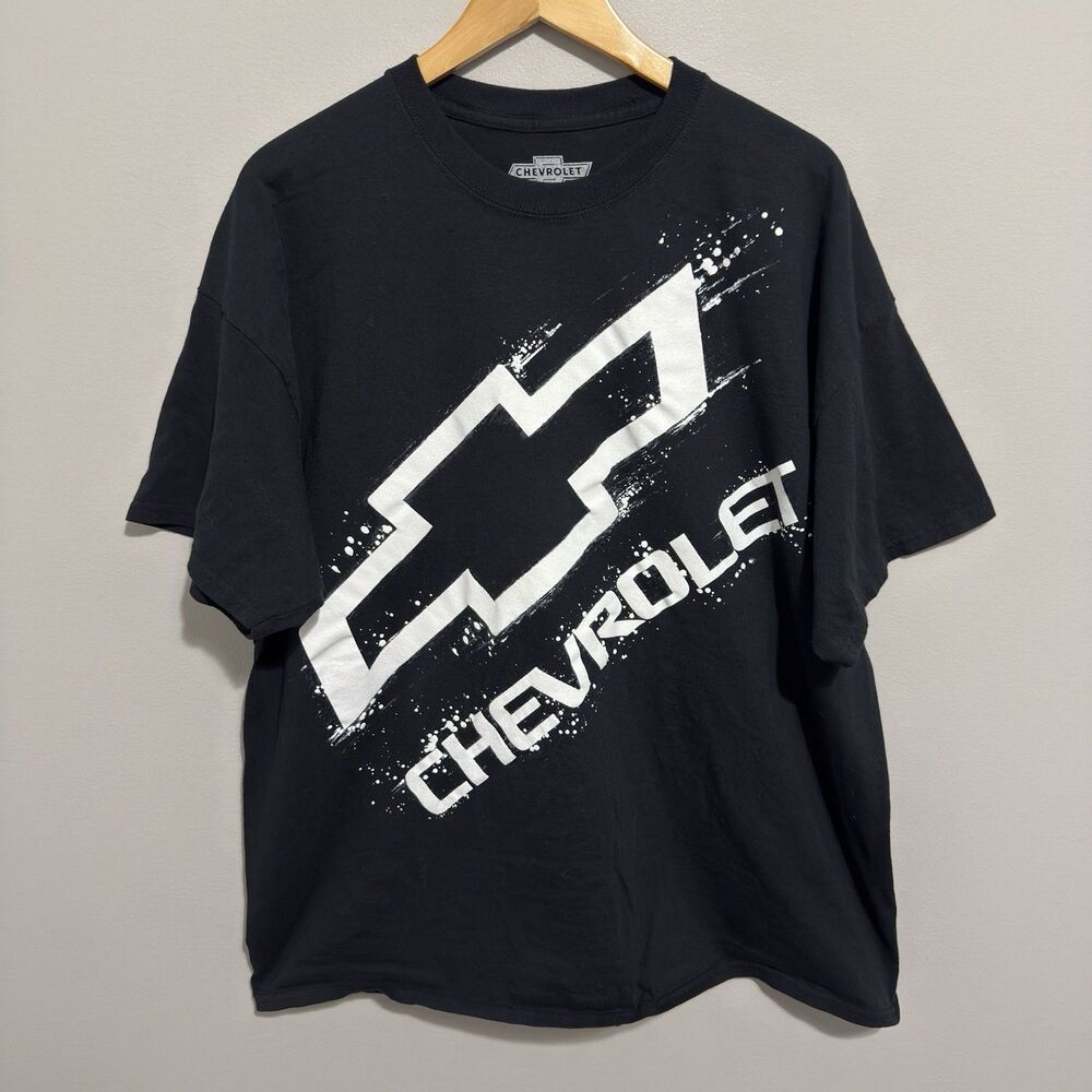 Chevrolet Shirt Mens 2XL Black Chevy Bowtie Logo Graphic T-Shirt Tee Automotive